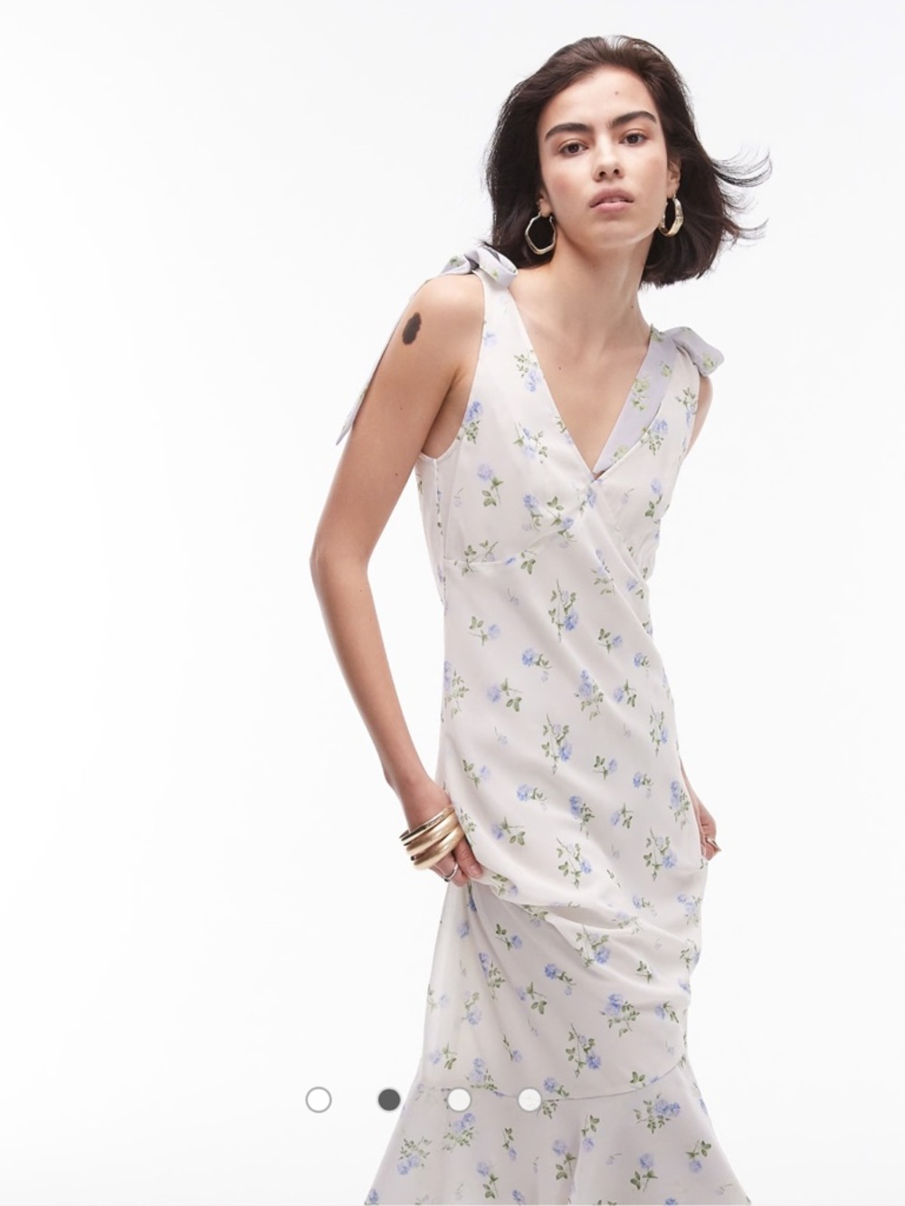 Top shop white floral midi dress